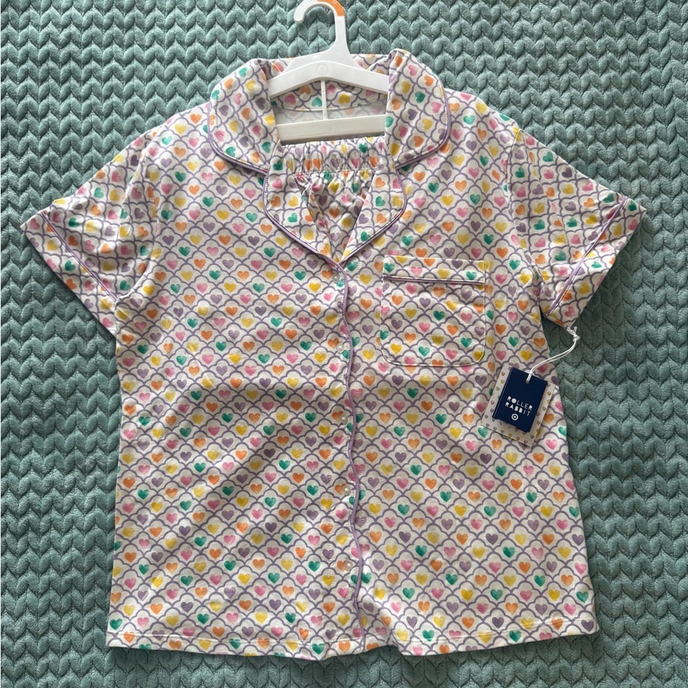 Roller Rabbit X Target Heart Print Short Sleeve Pajama Top - Multicolor
